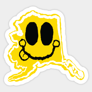 Alaska Happy Face with tongue sticking out Sticker